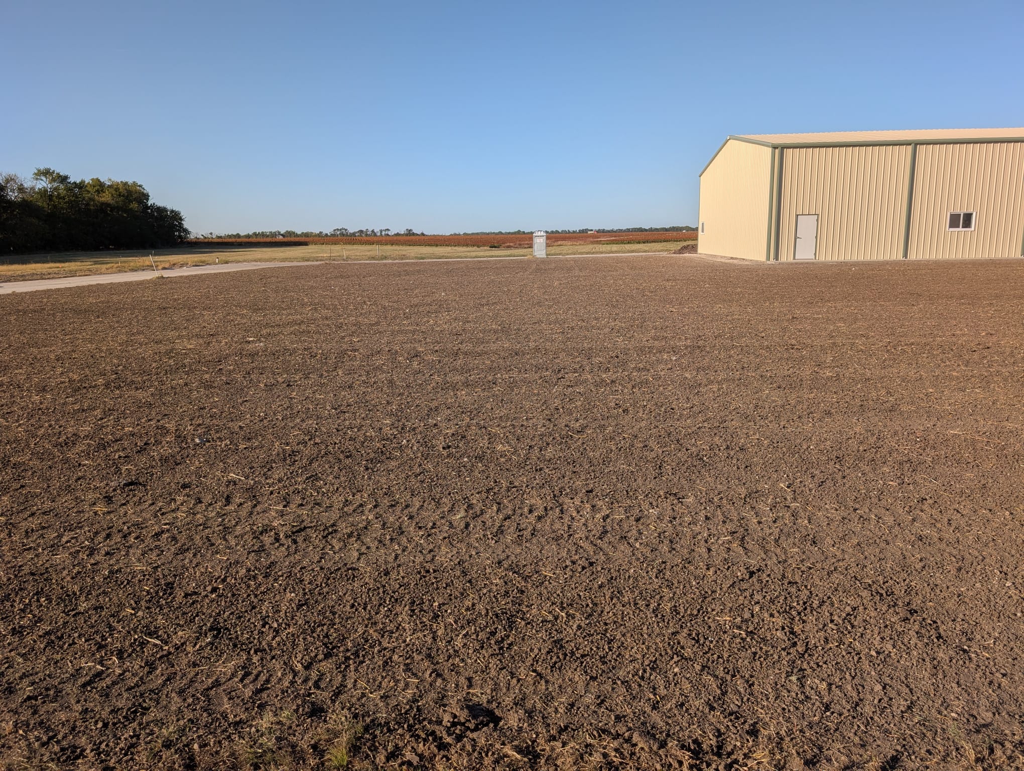 Graded dirt ready for seeding